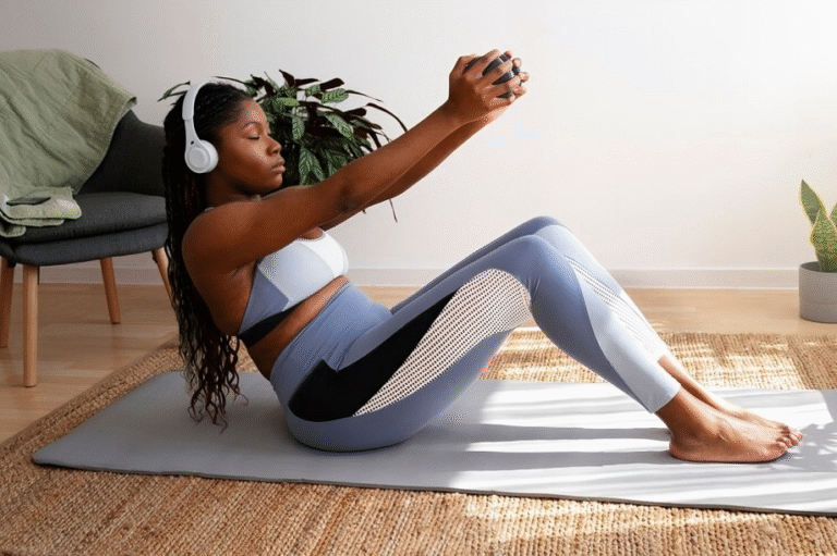 full-shot-woman-training-mat_23-2150404907